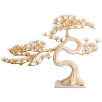Sculpture d'arbre en bois debout, arbre artificiel en pin bonsaï pour la décoration de la maison, de l'hôtel et du restaurant