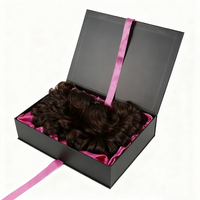 Boîte cadeau réutilisable de luxe pour extensions de cheveux, emballage personnalisé avec logo, boîte à perruque avec doublure intérieure en satin de soie