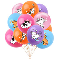 Mignon miaou chat ballon anniversaire bannière décoration animal de compagnie chat fête ballon couleur Pastel pour la décoration de fête d'anniversaire K0020