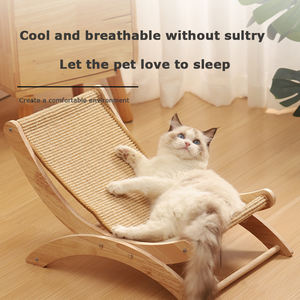 Papan goresan kucing kayu papan gores, tempat tidur gantung kucing tiang gores mainan latihan hewan peliharaan dengan alas Anti selip - Product Image 2