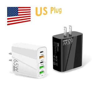 65W Usb Muur Draagbare Snellader Pd 9V 5V 4a Snel Opladen Usb Type C Elektrische Smartphone Adapter Universele Wandlader