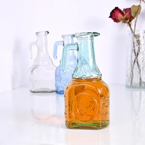 コルク空のガラス食品貯蔵オリーブオイルボトル付き醤油酢ディスペンサーボトル