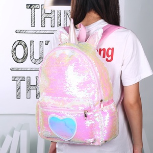 Grande Fermeture Éclair Licorne Cartable Teenager Hologramme Coeur Amour Sac À Dos Pour École Voyage Sac - Product Image 5