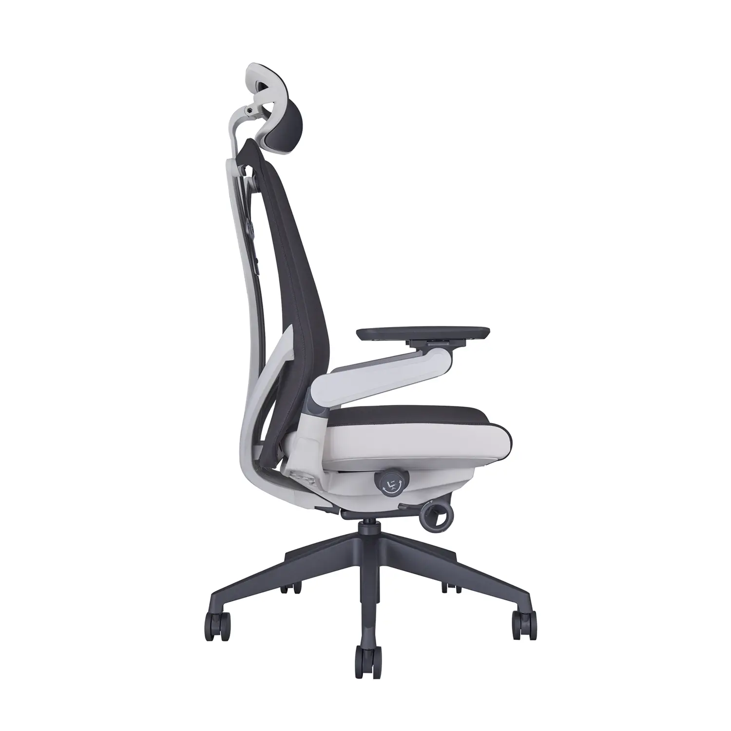 Foshan कार्यालय फर्नीचर उच्च-वापस ergonomic असबाबवाला डेस्क कुर्सी 360 डिग्री रोटरी समायोज्य armrest के साथ लचीला कुर्सी