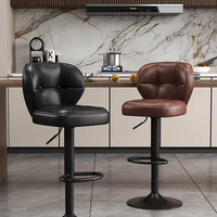 Tabouret de bar moderne de luxe avec ascenseur léger Chaise haute simple avec dossier pour la maison ou la réception Utilisation caissier