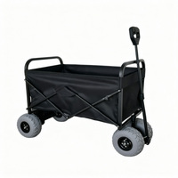 Chariot de plage électrique rechargeable, chariot de camping pliable tout-terrain à roues en PU motorisé pour extérieur et jardin