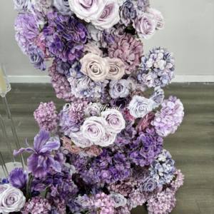 Décorations de mariage en plein air, arrangement de fond de scène personnalisé avec des fleurs pour l'ouverture d'une fête - Product Image 5