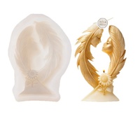   Feder-Maiden-Traum Kerzenform aus Silikon DIY Kreatives Ornament 3D Stereo Modern Einfach Handgefertigt für Innenbereich Familiengebrauch