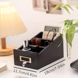 Organizador de Escritorio de Madera con Múltiples Niveles, Caja de Almacenamiento para Maquillaje y Artículos Diversos - Product Image 4