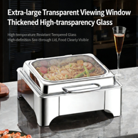 Chauffe-Plats Électrique de Luxe en Acier Inoxydable pour Buffet, Vitrine de Présentation pour Hôtels, Mariages, Restaurants et Traiteurs
