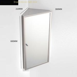 8V in acciaio inox triangolo bagno <span class=keywords><strong>specchio</strong></span> armadio Hole-Free appesa a parete per piccolo appartamento angolo deposito wc - Product Image 6