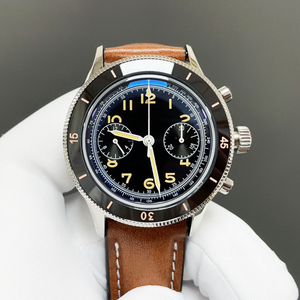 <strong>Men's</strong> Classic High-End Mechanical Watch Stainless Steel Case Genuine Leather Band Sapphire Crystal Moon Phase Pointer - Product Image 1