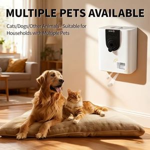 Distributeur automatique de nourriture pour animaux de compagnie, distributeur de nourriture interactif intelligent, application de contrôle à distance, machine d'alimentation pour chiens et chats, blanc - Product Image 3