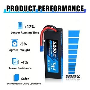RC-Autobatterie 7,4V 5200mAh Halbfester Akku 50C Hardcase-Pack mit 4mm Deans-Stecker für 1/10 RC-Modelle 1000 Zyklen - Product Image 3