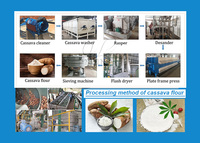 Cassavemeelproductielijn met 20 TPH cassavemeelmachine, apparatuur voor fijn poeder, cassavemeel/FuFu-meel verwerking.
