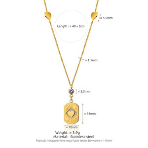 Collier Pendentif Zircon en Acier Inoxydable 316L Plaqué Or 18 carats, Anti-ternissement, Style Vintage, avec Logo Personnalisé et Motif Paillette Porte-Bonheur, pour Femme - Product Image 6