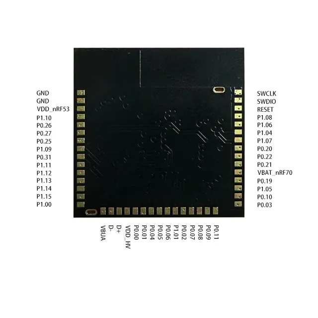 Abluetech PTR5302 nRF5340 nRF7002 2.4 G5GデュアルバンドアンテナWiFiBluetoothモジュールサポートWiFi6BLE 5.3