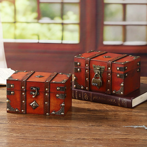 Caja de Joyería de Madera Vintage Mystic Arts con Cerradura, Tamaño Pequeño, Color Naranja-Rojo, Almacenamiento de Escritorio para Uso Personal, Decoración para Regalo - Product Image 2