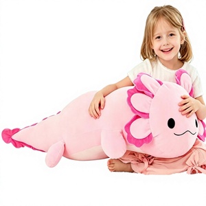 BENINY Coussin en peluche Axolotl 10 cm, rembourré en coton PP, rose vif, ultra doux, câlin et adorable, cadeau pour bébés, unisexe, anniversaire - Product Image 4