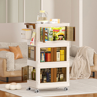 Support de rangement pour chariot utilitaire en plastique à 3 niveaux avec chariot de 32L pour salon, cuisine, chambre à coucher, bureau