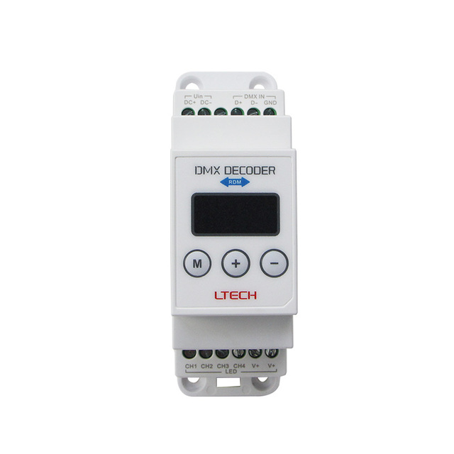 DIN-DMX-4CH Din Rail Type DC5-DC24V 4CH CV DMX Decoder