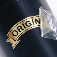 Autocollants de transfert UV DTF personnalisés Jinyu, étiquettes en métal en relief 3D, étiquettes de logo, imperméables, autocollants d'emballage permanents