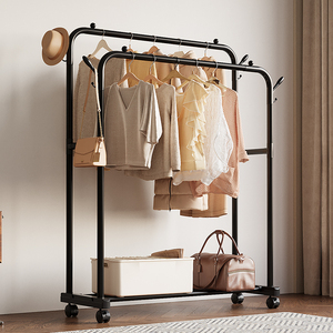 Nouveau <span class=keywords><strong>porte</strong></span>-vêtements sur pied amovible, intérieur/extérieur, antirouille, double barre, <span class=keywords><strong>porte</strong></span>-<span class=keywords><strong>manteau</strong></span>, organisateur de vêtements durable - Product Image 3