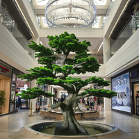 Grand sapin bonsaï artificiel écologique en fibre de verre de 3.5m en plastique durable avec utilisation intérieure et extérieure en bois véritable