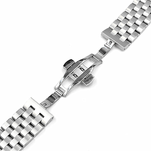 Cinque perline 18 20 22 24 mm bracciale orologio da polso in acciaio inossidabile massiccio brillante o spazzolato con sgancio rapido - Product Image 4