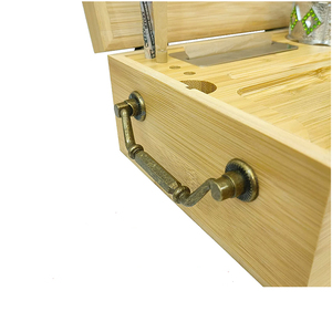 Bamboo Stash Box With Rolling Tray Wooden Large Locking Storage Box Kit With Accessories Large Stash Box With Brush Rolling