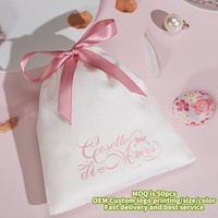 Nouveau design, logo personnalisé, sac à cordon pour le rangement des parfums en velours doux imprimé, pochette à bijoux de luxe en velours magnifique