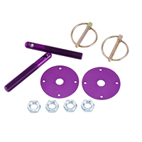 Kit de goupilles de capot en aluminium violet avec Q-Clips 10190-PRP