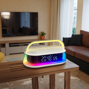 15W Nhanh Chóng Sạc Tốc Độ Không Dây Đa Chức Năng Sạc Thông Minh PC Ánh Sáng Đồng Hồ Báo Thức Sạc Không Dây Điện Thoại Di Động Đồng Hồ - Product Image 2