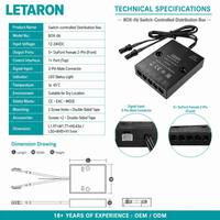 Boîtier de distribution LED 12/24V à 6 ports de sortie avec vis et ruban adhésif double face, contrôlé par interrupteur