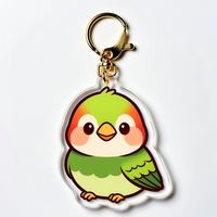 Porte-clés en acrylique Kawaii animaux arc-en-ciel, breloque personnalisée mignonne et colorée, étiquette transparente découpée, porte-clés
