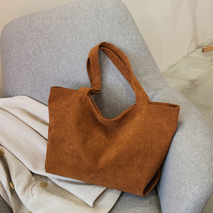Sac fourre-tout simple rétro en velours côtelé à une épaule <span class=keywords><strong>de</strong></span> grande capacité personnalisé - Product Image 5