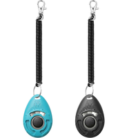Cliqueur d'entraînement pour chien avec sangle de poignet à ressort et porte-clés, outil d'entraînement portable pour chiots, chats, oiseaux, entraînement comportemental