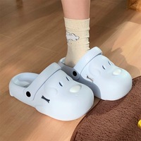 YOUXI Sandales à enfiler unisexe avec motif tête de chien mignon, style extérieur antidérapant, perforées, pour printemps/été, chaussures de plage