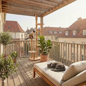 <span class=keywords><strong>Filet</strong></span> de sécurité pour <span class=keywords><strong>chat</strong></span> en nylon transparent invisible pour la protection du balcon Maille 3x3cm Résistant aux UV Protection anti-oiseaux Fenêtre - Product Image 6