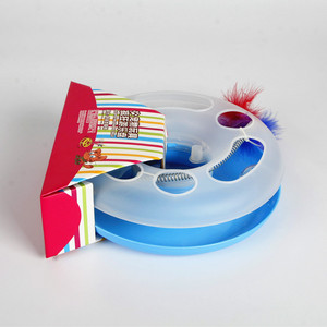 Giocattolo Interattivo per Gatti, Triangolo Rotante con Palla, Giochi per Gatti con Cerchio Girevole - Product Image 3