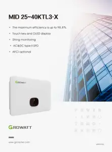 Growatt MID 25-40KTL3-X 25KW 30KW 33KW 40KW Inverter Chinese Manufacturer With Cheap Price In Stock