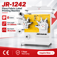 Machine d'impression flexographique JR-1242 à 6 couleurs pour étiquettes textiles, haute vitesse 70 m/min, machine d'impression d'étiquettes pour vêtements