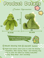 Jouets en peluche électroniques rechargeables, dinosaure dansant, cactus, jouet chantant et tournant pour soulager le stress, fonctionnalités de communication sans fil
