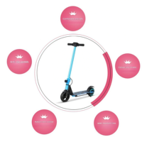 Trottinette électrique rechargeable pour enfants, 130W, lumière LED de 6,3 pouces, 2 roues, étanche IPX4, pour enfants de 4 à 15 ans