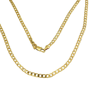 Atacado: Colar de Corrente Elo Cubano Plano Banhado a Ouro 24K em Latão para Homens e Mulheres – Joias da Moda por Atacado - Product Image 6