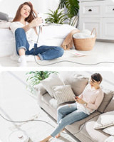 Cable de Datos USB SUNGUY de Nailon Trenzado de 18W, Cable Retráctil de Carga Rápida para Teléfono y Portátil