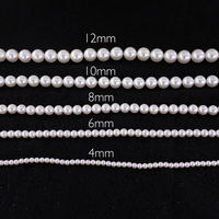 Untaian Mutiara Imitasi Kaca Putih Mutiara Pinkish 650, 3-12mm untuk Perhiasan, Hiasan Kepala, Sepatu, Aksesoris Pakaian, Grosir