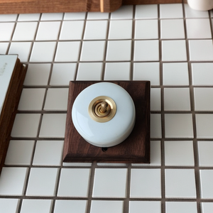 110V 220V Antique Ceramic Toggle <strong>Light</strong> Black White <strong>Vintage</strong> Porcelain Decorative Round Toggle <strong>Light</strong> Wall <strong>Switch</strong> - Product Image 2