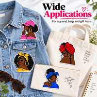 Patchs brodés personnalisés pour femmes afro-américaines, appliques en tissu à thermocoller pour vêtements et vestes