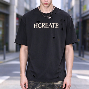 Wholesale Custom Heavyweight <b>Vintage</b> Washed <b>Graphic</b> T-Shirt Men Streetwear Oversized Retro Print 100% Cotton <b>Tee</b> Shirt TKAN1027 - Product Image 3